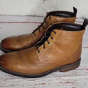 NUNN BUSH Classic Tan Brogue Men's Chuka Boot SIZE 11.5
